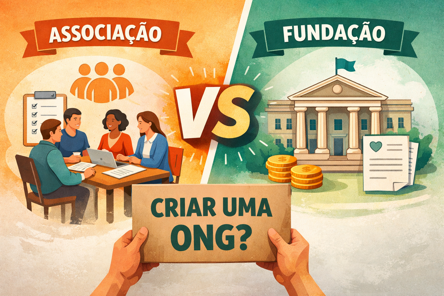 Diferença entre associação e fundação: qual escolher para criar uma ONG